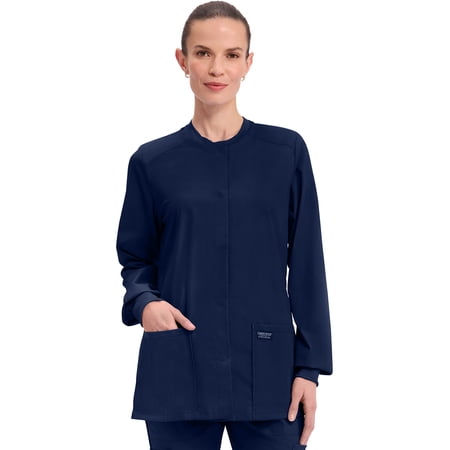 Cherokee Women's Snap Front Scrub Jacket with 3 Pockets and Knit Cuff - WW340