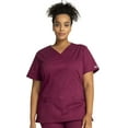 thumbnail image 1 of Cherokee Workwear Core Stretch Scrubs Top for Women Mock Wrap 4728, S, Wine, 1 of 6