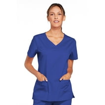 Cherokee Workwear Core Stretch Scrubs Top for Women V-Neck 4727, M, Galaxy Blue
