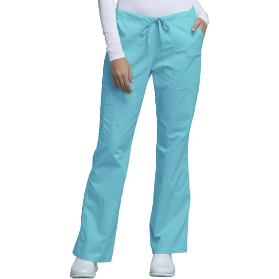 Cherokee Workwear Core Stretch Women's Scrubs Pant Mid Rise Drawstring Cargo 4044