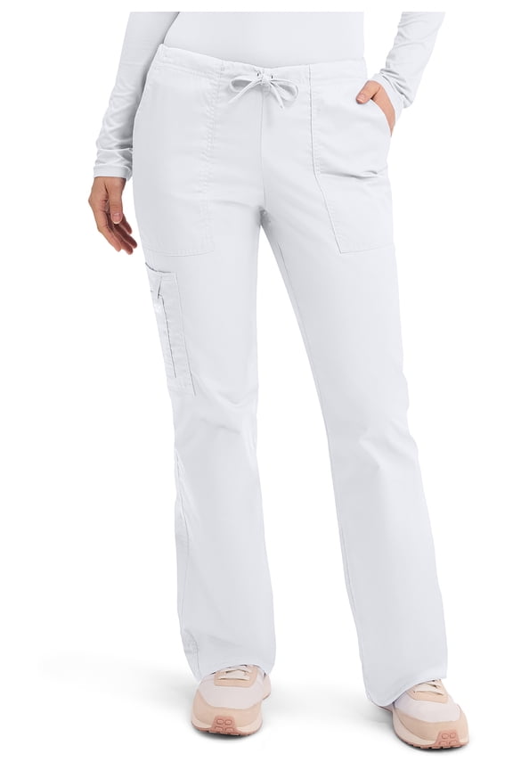 Workwear Core Stretch Women's Scrubs Pant Mid Rise Drawstring Cargo 4044