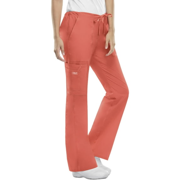 Cherokee Workwear Core Stretch Women's Scrubs Pant Mid Rise Drawstring Cargo 4044