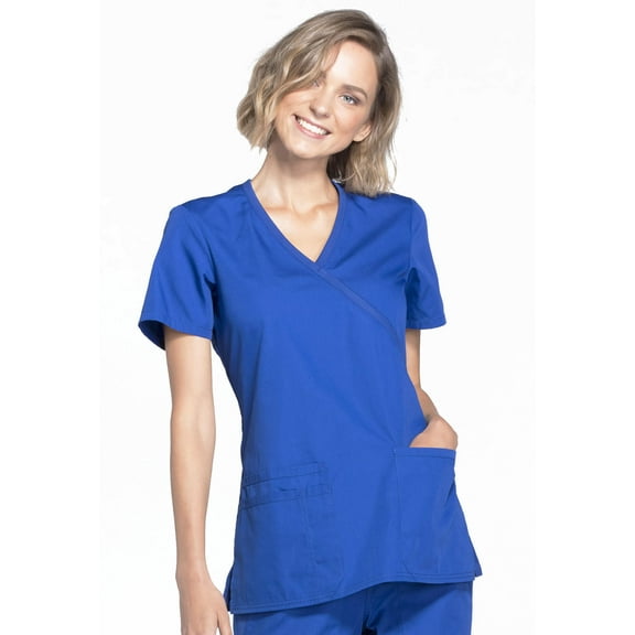 Cherokee Workwear Originals Women's Scrubs Top Mock Wrap WW650