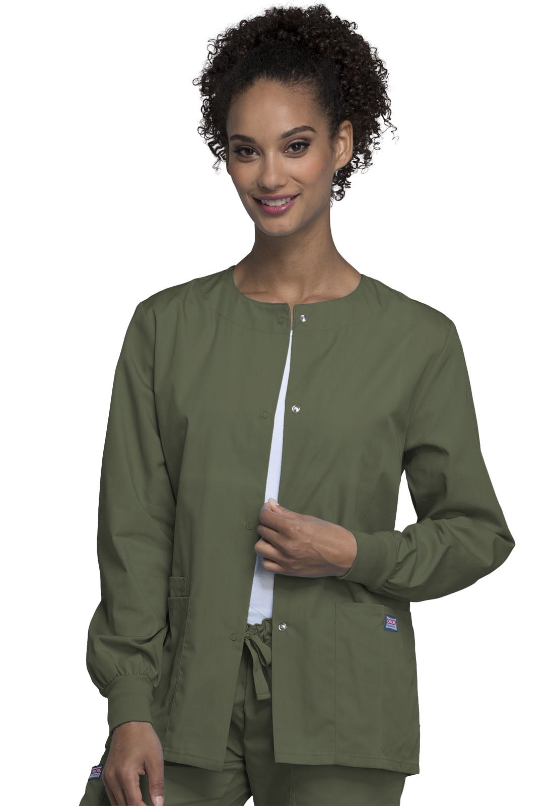 Cherokee Workwear Women's Originals Snap Front Warm-Up Jacket