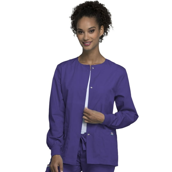 Cherokee Workwear Prints Women's Scrubs Jacket Snap Front Warm Up 4350