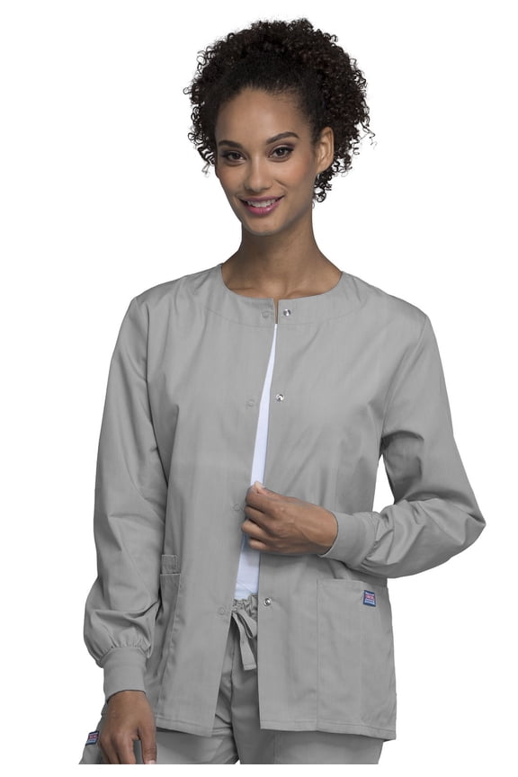 Workwear Prints Women's Scrubs Jacket Snap Front Warm Up 4350