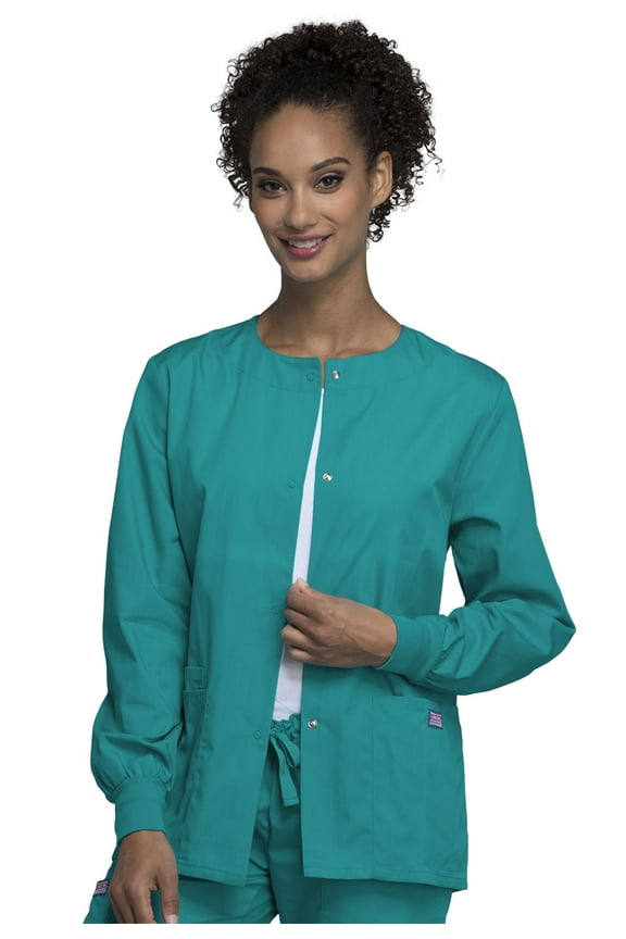 Workwear Prints Women's Scrubs Jacket Snap Front Warm Up 4350