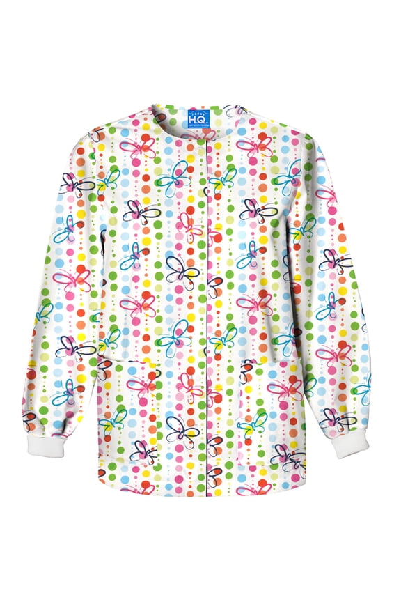 Workwear Prints Women's Scrubs Jacket Snap Front Warm Up 4350