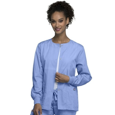 Cherokee Workwear Prints Women's Scrubs Jacket Snap Front Warm Up 4350