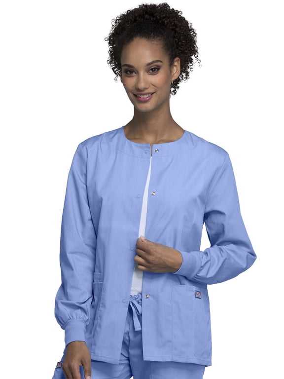 Workwear Prints Women's Scrubs Jacket Snap Front Warm Up 4350