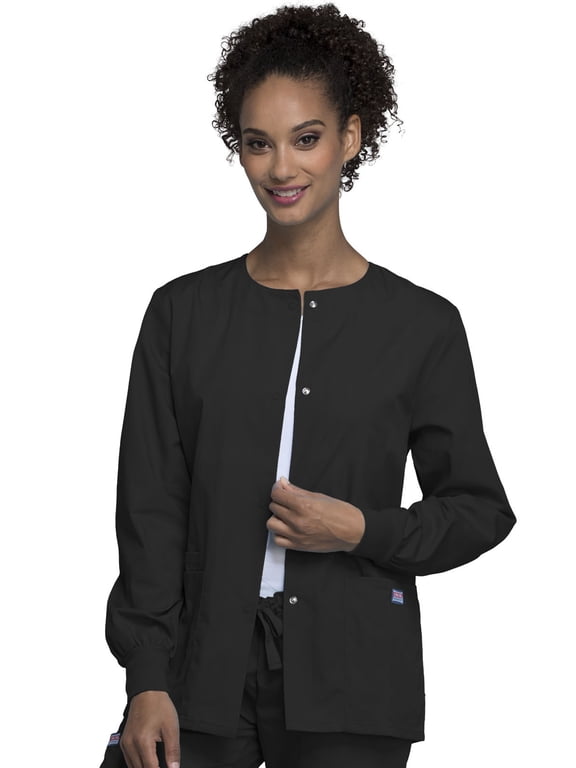 Workwear Prints Women's Scrubs Jacket Snap Front Warm Up 4350