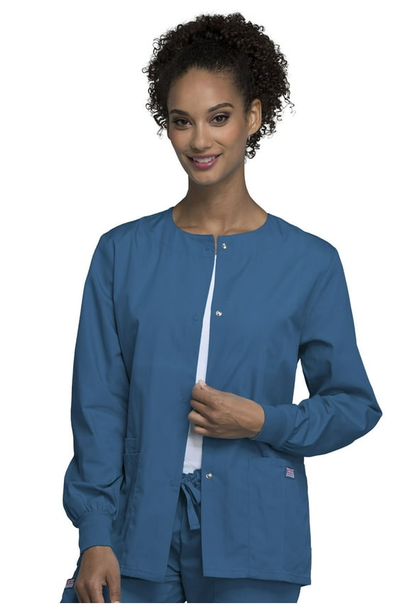 Workwear Prints Women's Scrubs Jacket Snap Front Warm Up 4350