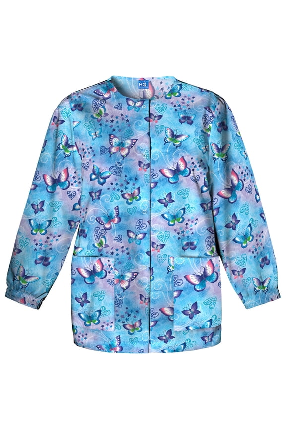 Workwear Prints Women's Scrubs Jacket Snap Front Warm Up 4350