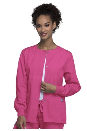 Workwear Prints Women's Scrubs Jacket Snap Front Warm Up 4350