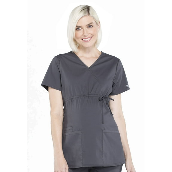 Cherokee Workwear Professionals Maternity Women's Scrubs Top Mock Wrap WW685