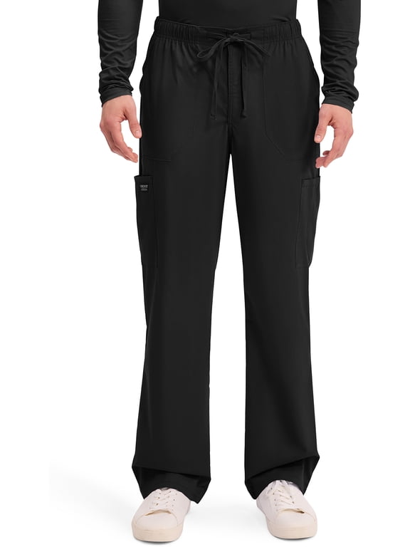 Workwear Professionals Men Scrubs Pant Tapered Leg Drawstring Cargo WW190