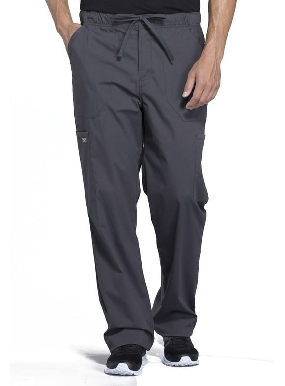 Cherokee Workwear Professionals Men Scrubs Pant Tapered Leg Drawstring Cargo WW190