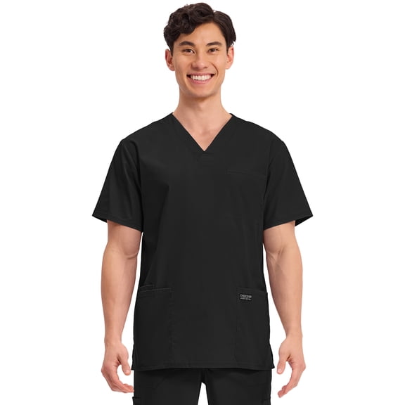 Cherokee Workwear Professionals Men Scrubs Top V-Neck WW695, Black