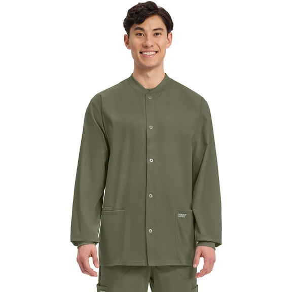 Cherokee Workwear Professionals Men Warm Up Scrubs Jacket Snap Front WW360