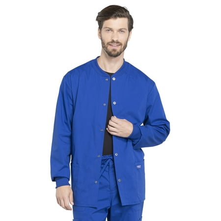 Cherokee Workwear Professionals Men Warm Up Scrubs Jacket Snap Front WW360