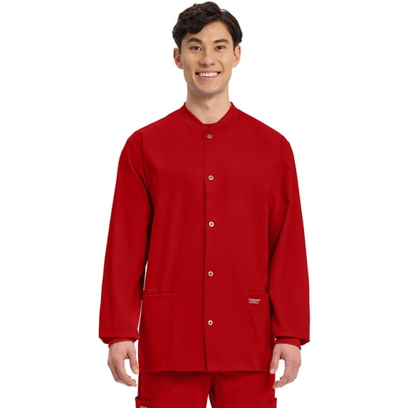 Cherokee Workwear Professionals Men Warm Up Scrubs Jacket Snap Front WW360