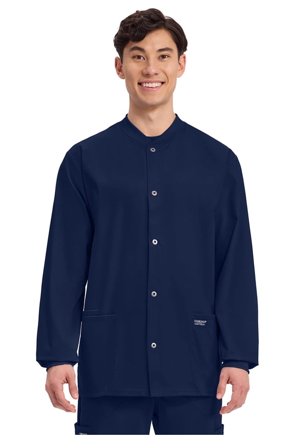 Workwear Professionals Men Warm Up Scrubs Jacket Snap Front WW360