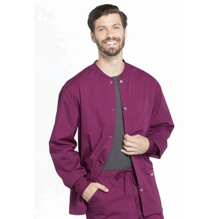 Cherokee Workwear Professionals Men Warm Up Scrubs Jacket Snap Front WW360