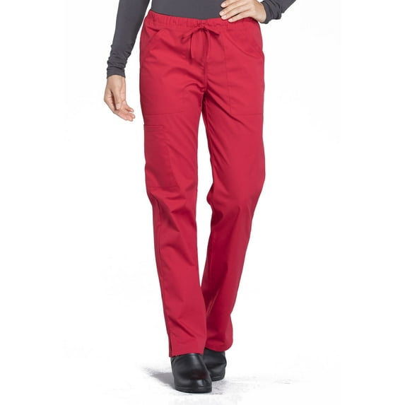 Cherokee Workwear Professionals Women's Scrubs Pant Mid Rise Straight Leg Drawstring WW160