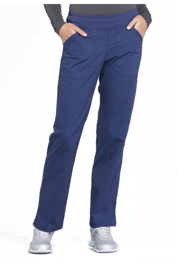 Workwear Professionals Women's Scrubs Pant Mid Rise Straight Leg Pull-On Cargo WW170