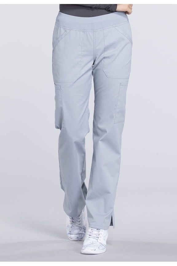 Workwear Professionals Women's Scrubs Pant Mid Rise Straight Leg Pull-On Cargo WW170