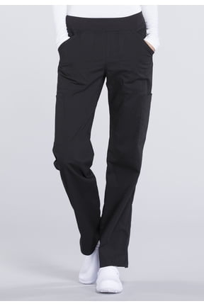 Workwear Professionals Women's Scrubs Pant Mid Rise Straight Leg Pull-On Cargo WW170