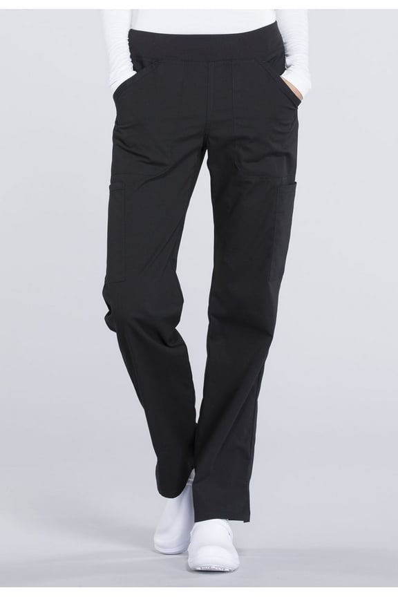 Workwear Professionals Women's Scrubs Pant Mid Rise Straight Leg Pull-On Cargo WW170