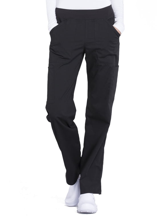 Workwear Professionals Women's Scrubs Pant Mid Rise Straight Leg Pull-On Cargo WW170