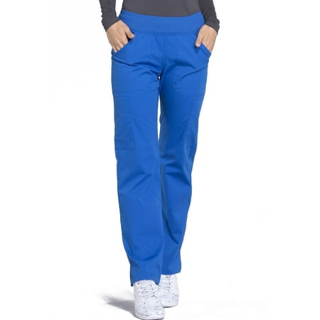 Cherokee Workwear Professionals Women's Scrubs Pant Mid Rise Straight Leg Pull-On Cargo WW170