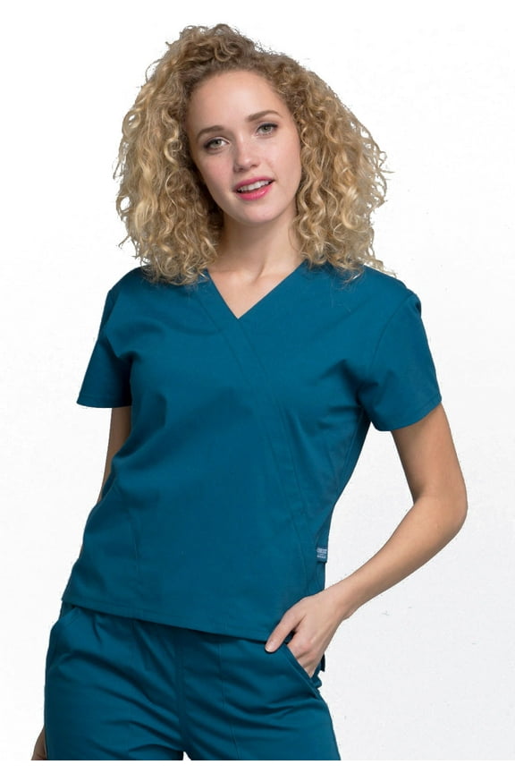 Workwear Professionals Women's Scrubs Top Mock Wrap WW705