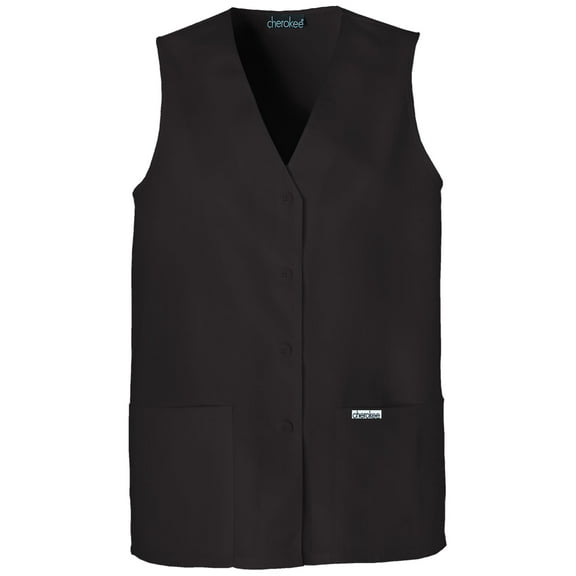 Cherokee Workwear Professionals Women's Scrubs Vest Button Front 1602