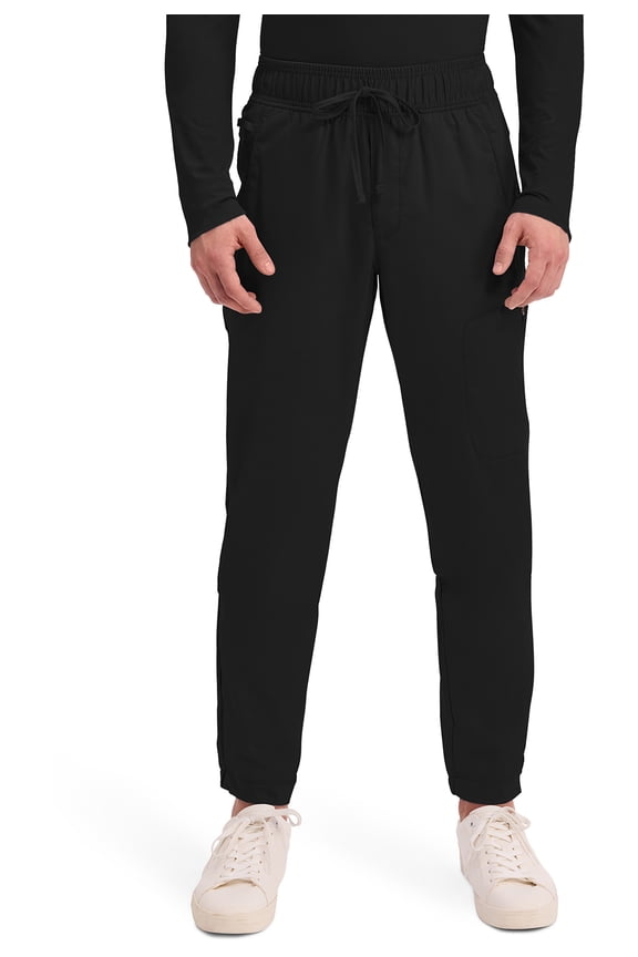 Workwear Revolution Men Scrubs Pant Natural Rise Jogger WW012, Black