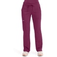 thumbnail image 1 of Cherokee Scrubs for Women Mid Rise Moderate Flare Drawstring Pant with 5 Pockets, Ultra Soft & Breathable Fabric Plus Size - WW120P, 4XL Petite, Wine, 1 of 7