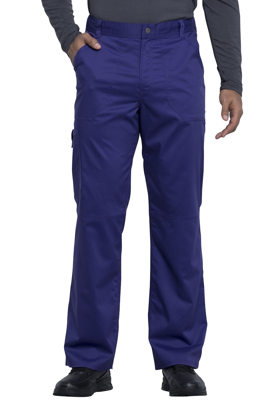 Men's Scrubs Set - Workwear Revolution WW690 V-Neck Top & WW140 Fly Front Pant Bundle - Wine Color