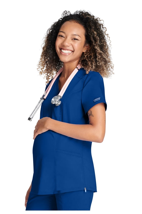 Workwear Revolution Scrubs Top For Women Maternity Mock Wrap WW688