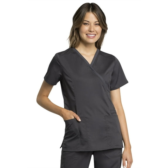 Cherokee Workwear Revolution Tech Women's Scrubs Top Mock Wrap WW775AB