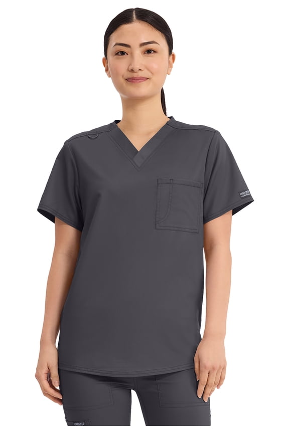 Workwear Revolution Unisex Scrubs Top, 1 Pocket V-Neck, WW625, XL, Pewter