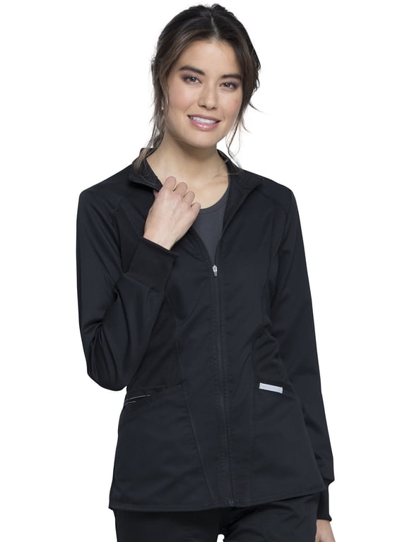 Workwear Revolution Women's Scrubs Jacket Zip Front High-Low WW301, 2XL