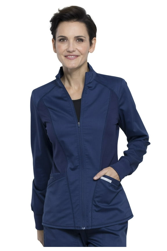 Workwear Revolution Women's Scrubs Jacket Zip Front High-Low WW301,M