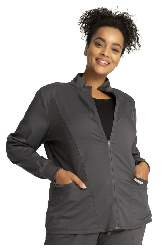 Workwear Revolution Women's Scrubs Jacket Zip Front High-Low WW301, XL