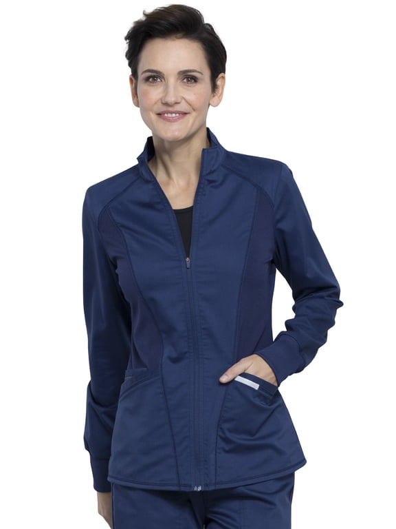 Workwear Revolution Women's Scrubs Jacket Zip Front High-Low WW301