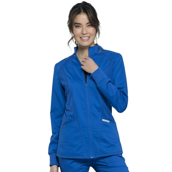 Cherokee Workwear Revolution Women's Scrubs Jacket Zip Front High-Low WW301
