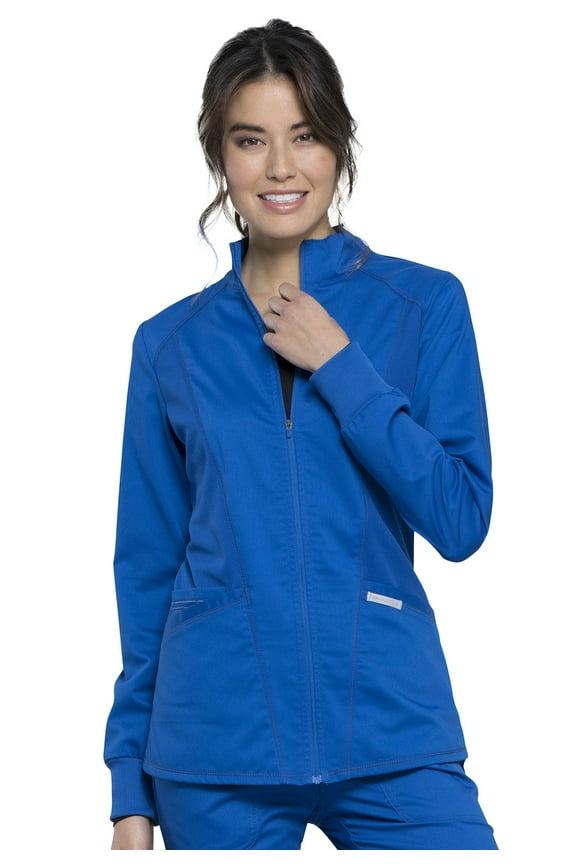 Workwear Revolution Women's Scrubs Jacket Zip Front High-Low WW301