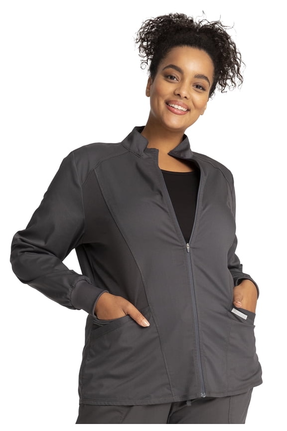 Workwear Revolution Women's Scrubs Jacket Zip Front High-Low WW301