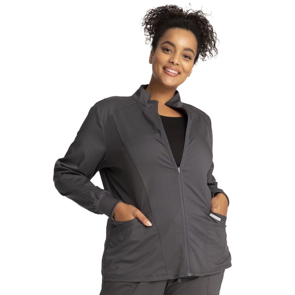 Cherokee Workwear Revolution Women's Scrubs Jacket Zip Front High-Low WW301